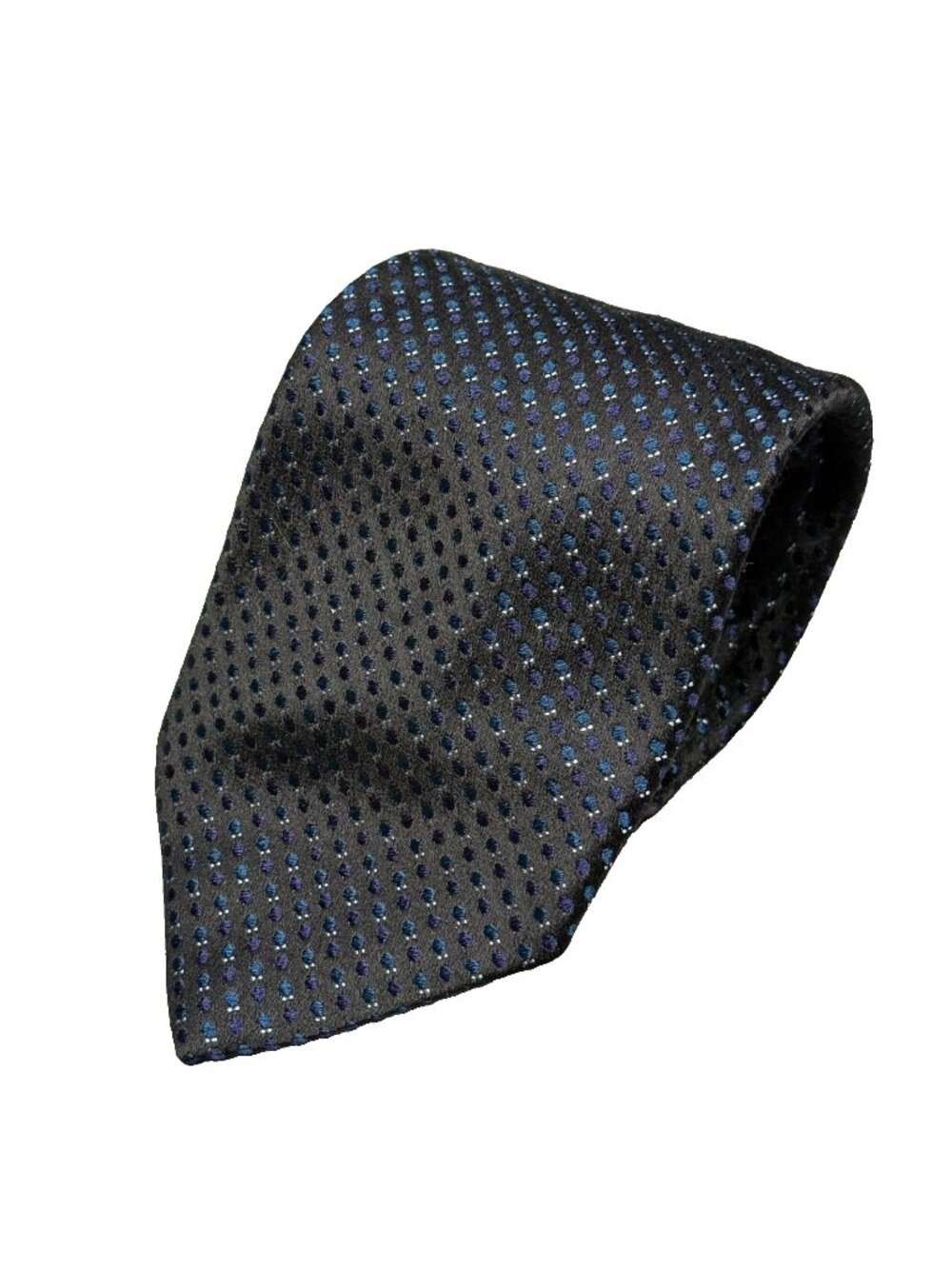 Hugo Boss Baldessarini Tie 100% Silk Made in Italy Woven Black/Blue 3"